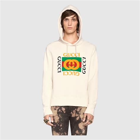 cotton sweatshirt with gucci logo cheap|gucci oversized logo hoodie.